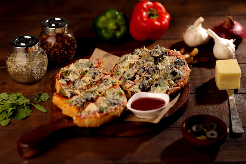 Veggie Delight marco pizza with fresh vegetables